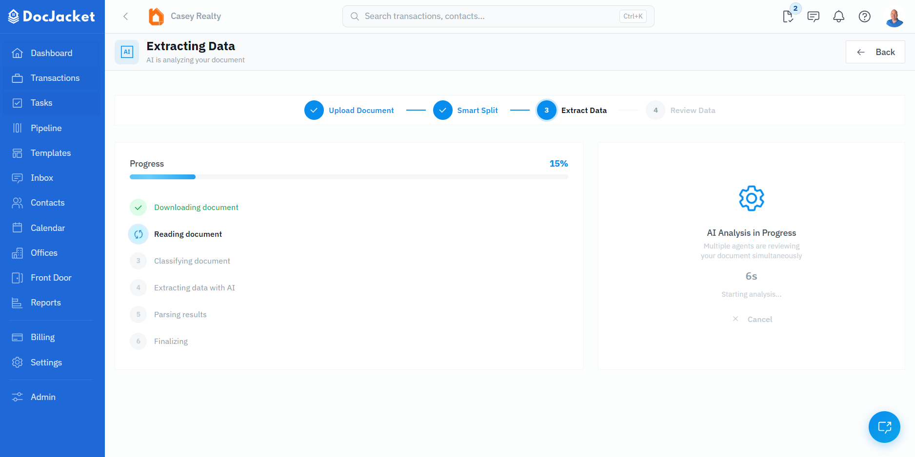 DocJacket AI contract extraction with human review