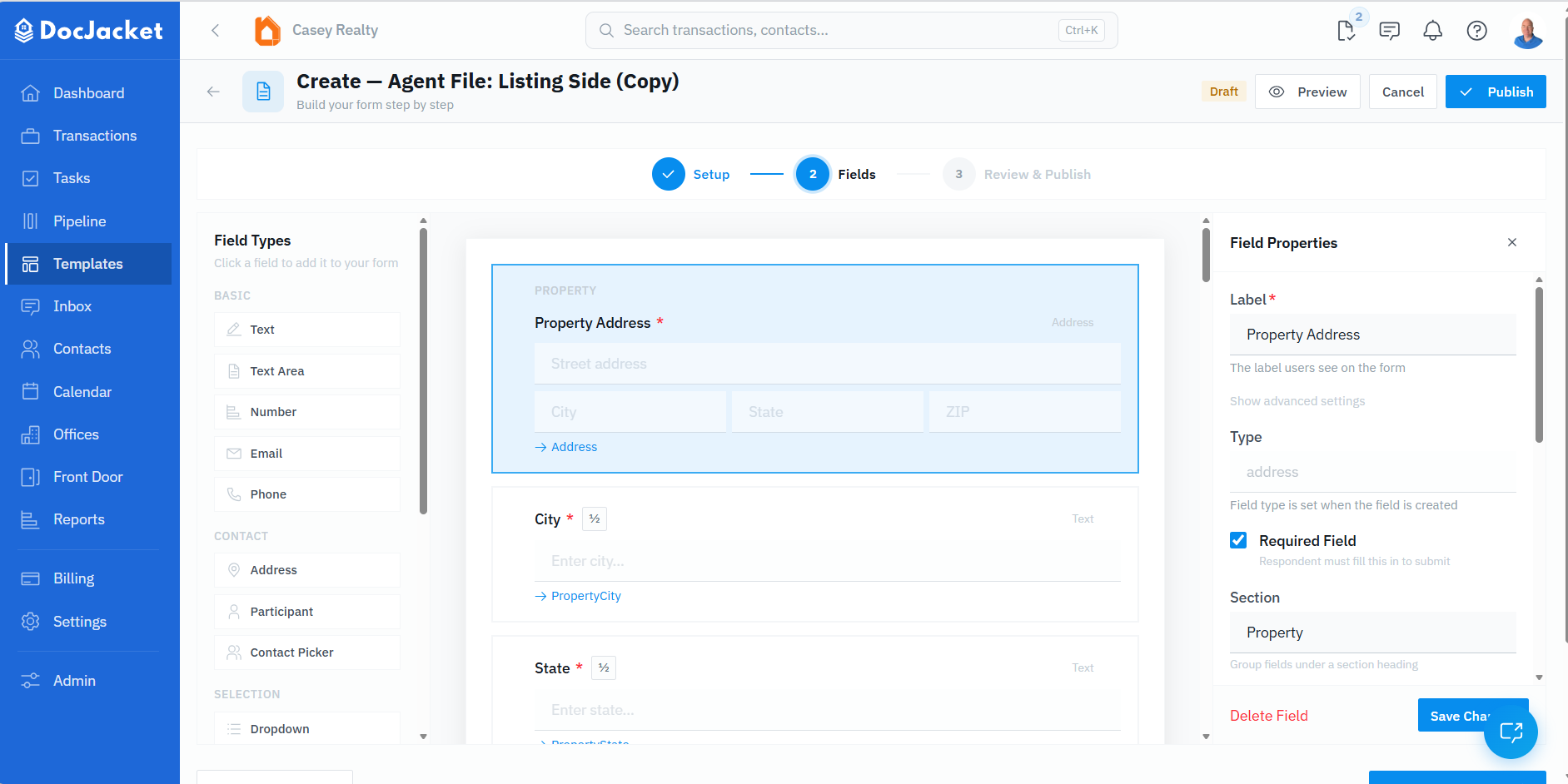 DocJacket AI contract extraction with human review