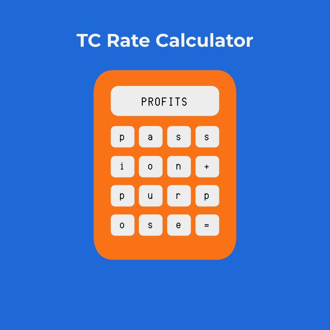 TC rate calculator interface showing pricing inputs and results